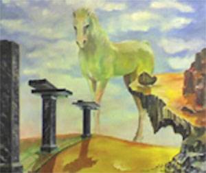 caballo, verdoso, verde, palido