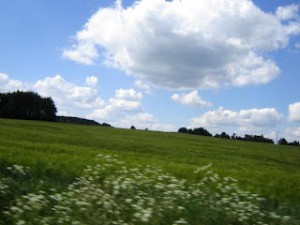 paisaje, colina, cerro, cielo, nubes, bosquejo
