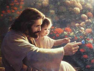 jesus, mesias, salvador, niño, mostrando naturaleza, bosquejo