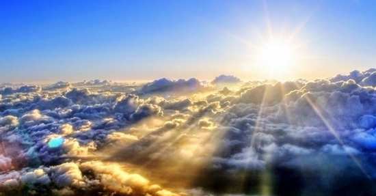 sol, nubes, rayos, Dios, la luz del mundo
